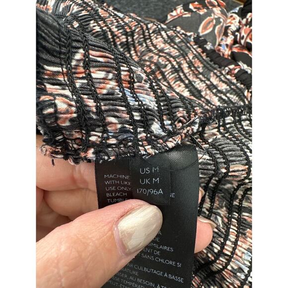 Free People Printed Santiago Cropped Smocked Blouse, Size M, Like New - Picture 7 of 8